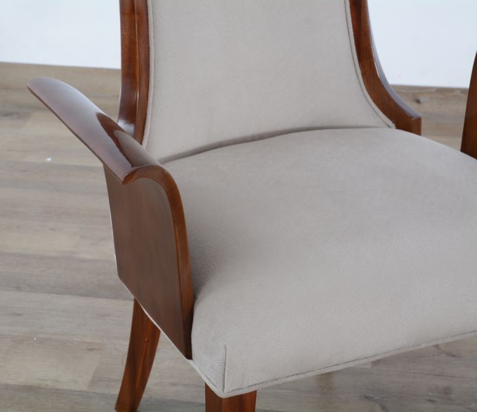 European Furniture - Glamour Arm Chair Set of 2 Dark Moca Natural Wood Grain- 56015-AC - GreatFurnitureDeal