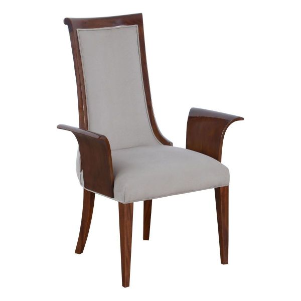 European Furniture - Glamour Arm Chair Set of 2 Dark Moca Natural Wood Grain- 56015-AC - GreatFurnitureDeal