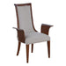European Furniture - Glamour Arm Chair Set of 2 Dark Moca Natural Wood Grain- 56015-AC - GreatFurnitureDeal