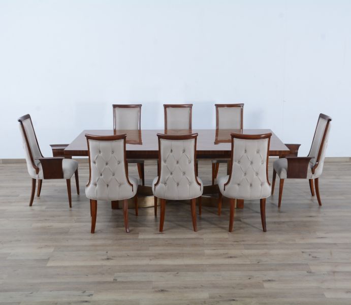 European Furniture - Glamour Dining Table in Dark Mocha Natural rosewood - 56015-DT - GreatFurnitureDeal