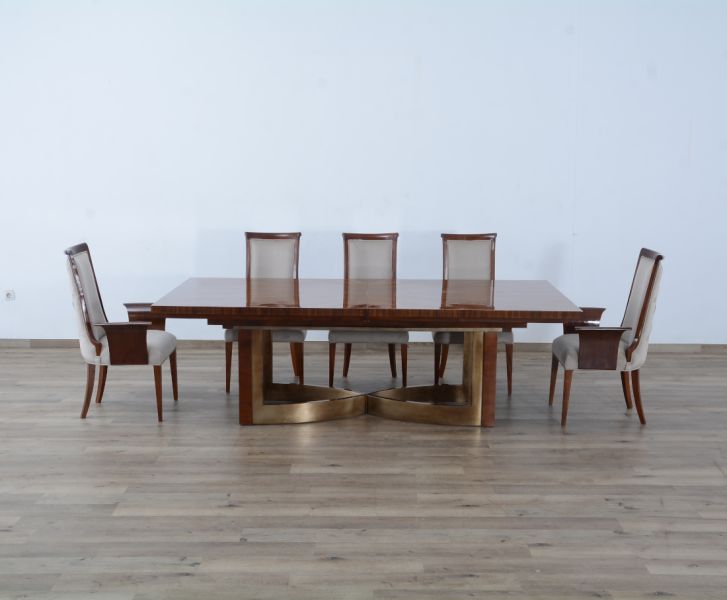 European Furniture - Glamour Dining Table in Dark Mocha Natural rosewood - 56015-DT - GreatFurnitureDeal