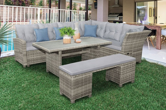 Furniture of America - Malia 5 Piece Sectional with Bench in Gray - GM-1002-5PK