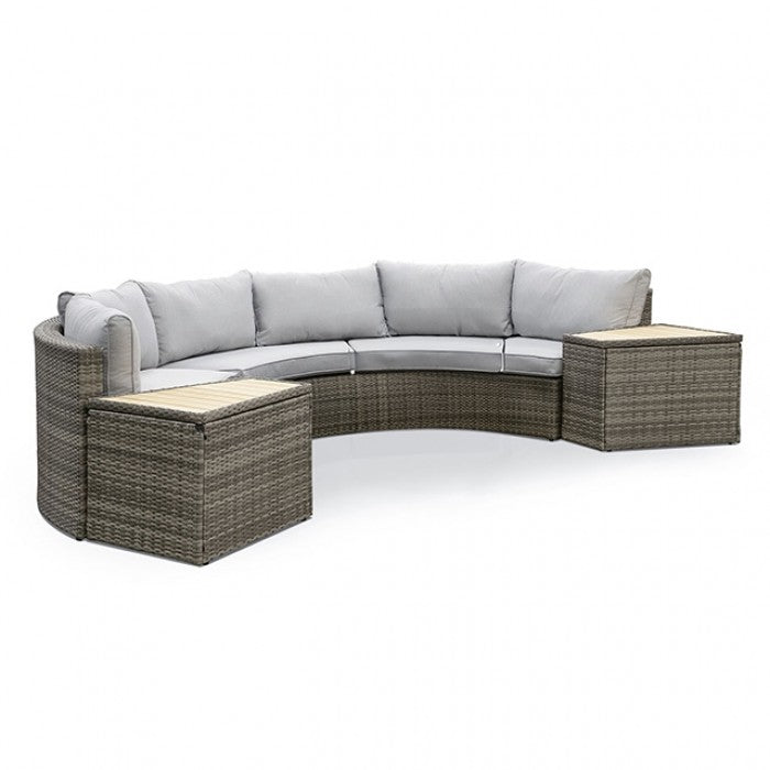Furniture of America - Barbuda 6 Piece Sectional Sofa w/ 2 End Tables in Gray - GM-1046-5PK