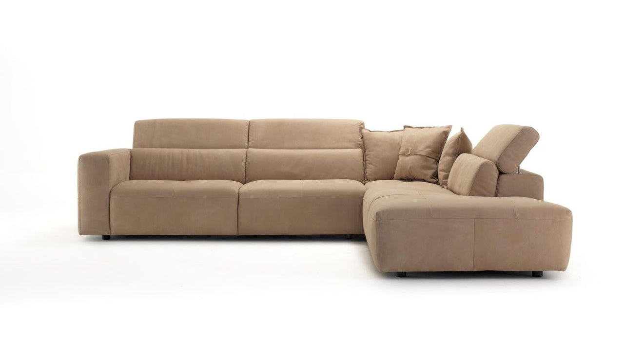 VIG Furniture - Coronelli Collezioni Grande Italian Desert Leather Right Facing Chaise Sectional Sofa - VGCC-GRANDE-C-RAF - GreatFurnitureDeal