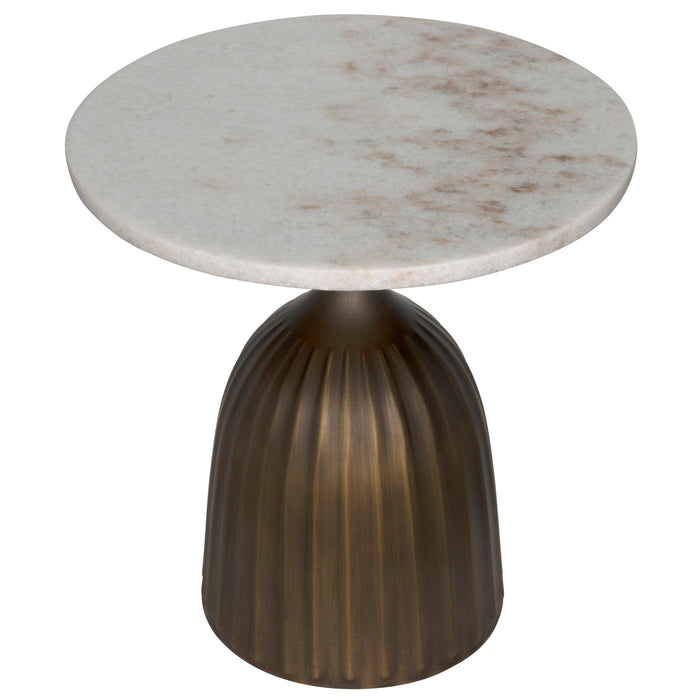 Noir Furniture - Samuel Side Table, Aged Brass - GTAB984AB