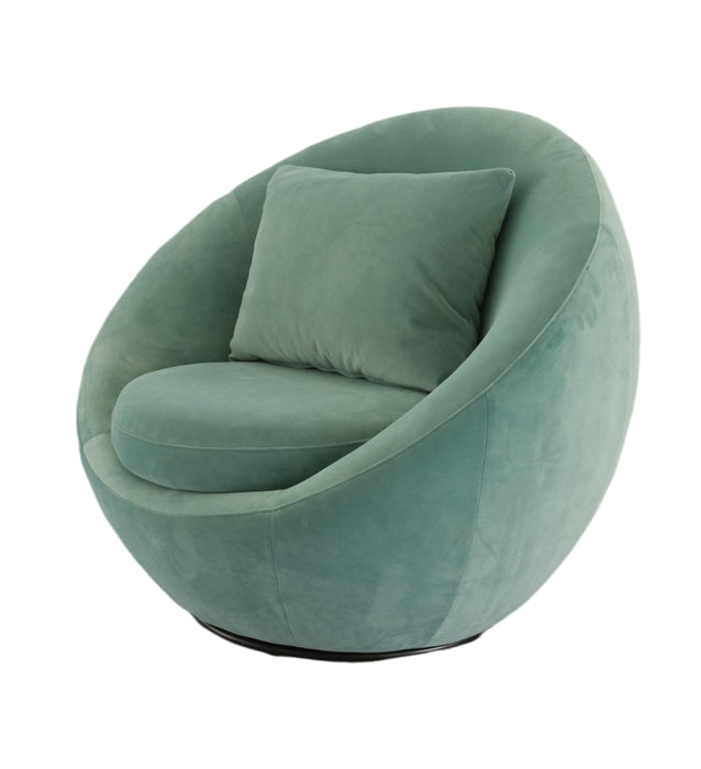 VIG Furniture - Modrest Gypsum Modern Teal Swivel Accent Chair - VGMFOC-284-BLU-CH
