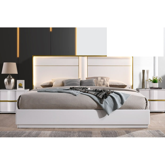 Mariano Furniture - Havana Eastern King Bed in White Lacquer - BM-HAVANA-EK - GreatFurnitureDeal