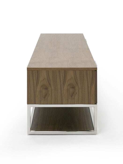 VIG Furniture - Modrest Heloise Modern Walnut and Stainless Steel TV Stand - VGBB-MK1502-TV - GreatFurnitureDeal