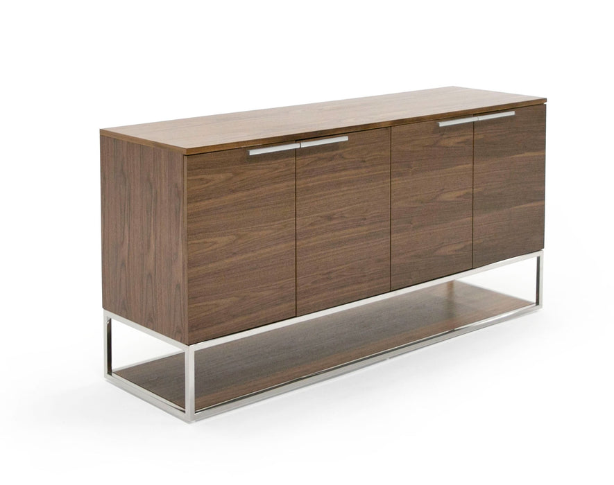 VIG Furniture - Modrest Heloise Modern Walnut and Stainless Steel Buffet - VGBB-MK1502-B - GreatFurnitureDeal