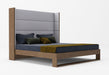 VIG Furniture - Modrest Heloise Contemporary Grey Fabric & Walnut Trim Queen Bed - VGBBMA1502-BED-Q - GreatFurnitureDeal