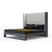 VIG Furniture - Modrest Heloise Contemporary White Leather & Grey Elm Trim Eastern King Bed - VGBBMA1502-GRY-BED-EK - GreatFurnitureDeal