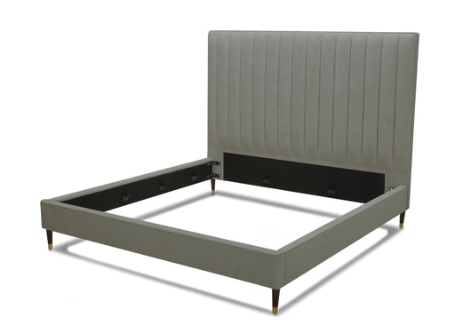VIG Furniture - Modrest Hemlock Modern Grey Velvet Eastern King Bed - VGKKB606X-GRY-BED-EK - GreatFurnitureDeal
