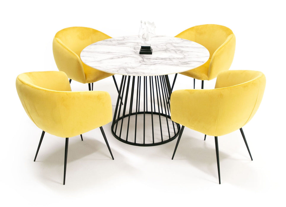 VIG Furniture - Modrest Holly Modern Round White and Black Dining Table - VGFH-257012-WB-DT