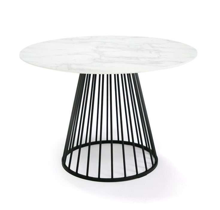 VIG Furniture - Modrest Holly Modern Round White and Black Dining Table - VGFH-257012-WB-DT