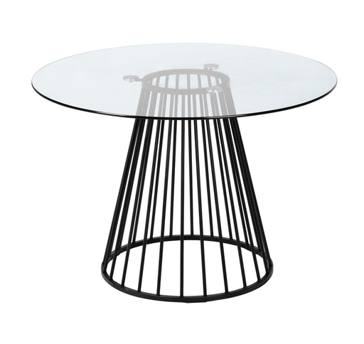 VIG Furniture - Modrest Holly Modern Round Clear Glass and Black Dining Table - VGFH-257012-CB-DT - GreatFurnitureDeal