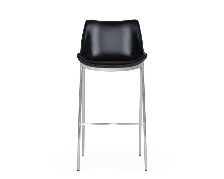 VIG Furniture - Modrest Hooper Modern Black Eco-Leather Bar Stool (Set of 2) - VGHR5400B-BLK