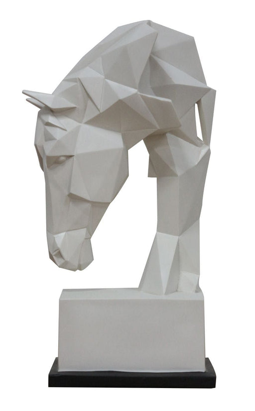 VIG Furniture - Modrest Horse Geometric White Sculpture - VGVCJ2003-MIR - GreatFurnitureDeal