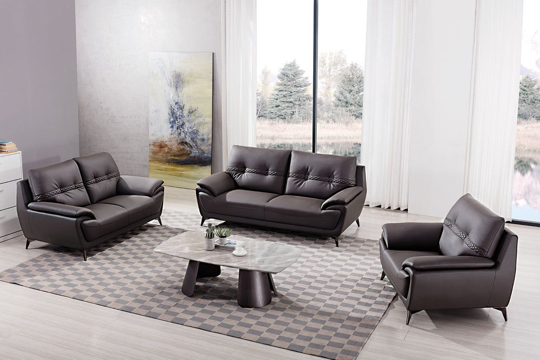 American Eagle Furniture - AE628 Dark Brown Microfiber Leather Chair - AE628-DB-CHR