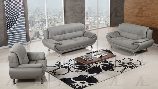 American Eagle Furniture - AE208 Gray Faux Leather 2 Piece Sofa Set - AE208-GR-SL - GreatFurnitureDeal