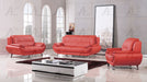 American Eagle Furniture - AE208 Red Faux Leather 2 Piece Sofa Set - AE208-RED-SL - GreatFurnitureDeal