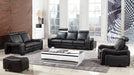American Eagle Furniture - AE210 Black Faux Leather 2 Piece Sofa Set - AE210-BK-SL - GreatFurnitureDeal