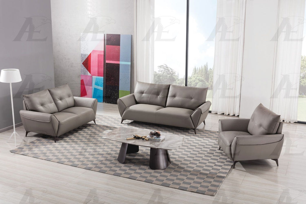 American Eagle Furniture - AE618 Warm Gray Microfiber Leather Loveseat - AE618-WG-LS