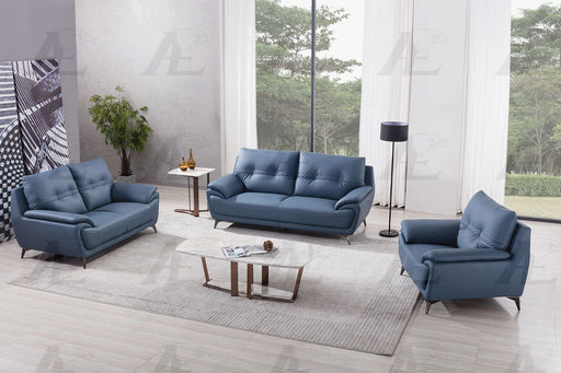 American Eagle Furniture - AE628 Blue Microfiber Leather 2 Piece Sofa Set - AE628-Blue - SL - GreatFurnitureDeal