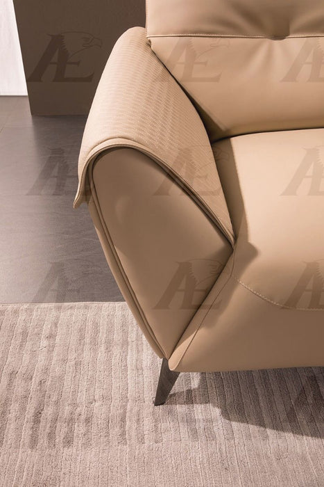 American Eagle Furniture - AE618 Tan Microfiber Leather Loveseat - AE618-TAN-LS - GreatFurnitureDeal
