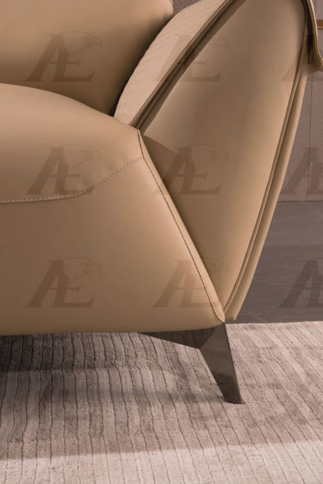 American Eagle Furniture - AE618 Tan Microfiber Leather 3 Piece Living Room Set - AE618-TAN -SLC - GreatFurnitureDeal