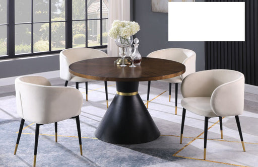 Mariano Furniture - HX009 - 5 Piece Dining Table Set in Cream/Oak - BM-HX009CR5 - GreatFurnitureDeal