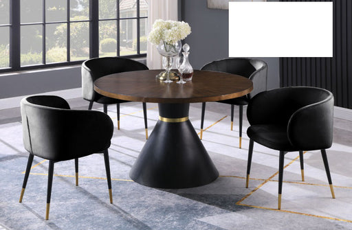 Mariano Furniture - HX009 - 5 Piece Dining Table Set in Black/Oak - BM-HX009BLK5 - GreatFurnitureDeal