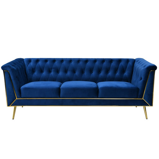 Mariano Furniture - HZ1926 Velvet Sofa in Navy Blue - BM-HZ1926-BLUE-S - GreatFurnitureDeal