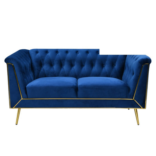 Mariano Furniture - HZ1926 Velvet Loveseat in Navy Blue - BM-HZ1926-BLUE-L - GreatFurnitureDeal