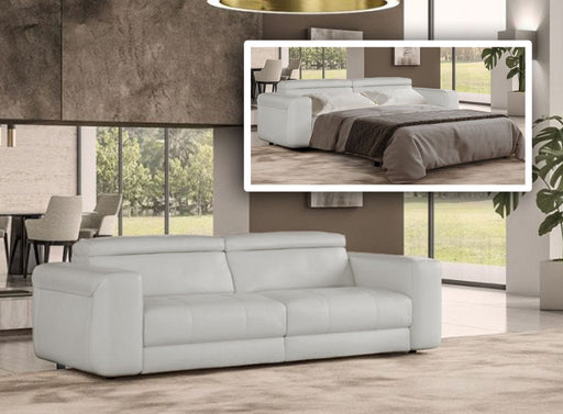 VIG Furniture - Coronelli Collezioni Icon Modern Italian Grey Leather Sofa Bed - VGCCICON-GREY-9 - GreatFurnitureDeal