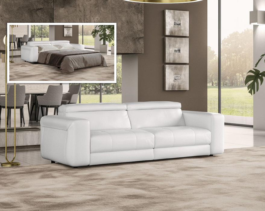 VIG Furniture - Coronelli Collezioni Icon Modern Italian White Leather Sofa Bed - VGCCICON-WHT-SB - GreatFurnitureDeal