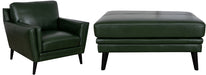 Mariano Italian Leather Furniture - Lauren 2 PC Chair Set in Bottle Green - LAUREN-BOTTLE GREEN-CO - GreatFurnitureDeal