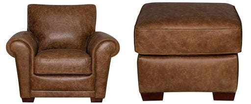 Mariano Italian Leather Furniture - Mark 2 PC Chair Set in Cinnamon - Mark-CINNAMON-CO - GreatFurnitureDeal