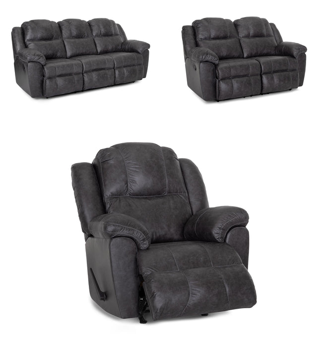 Franklin Furniture - Castello 3 Piece Reclining Living Room Set in Outlier Shadow - 69242-69223-6592-SHADOW