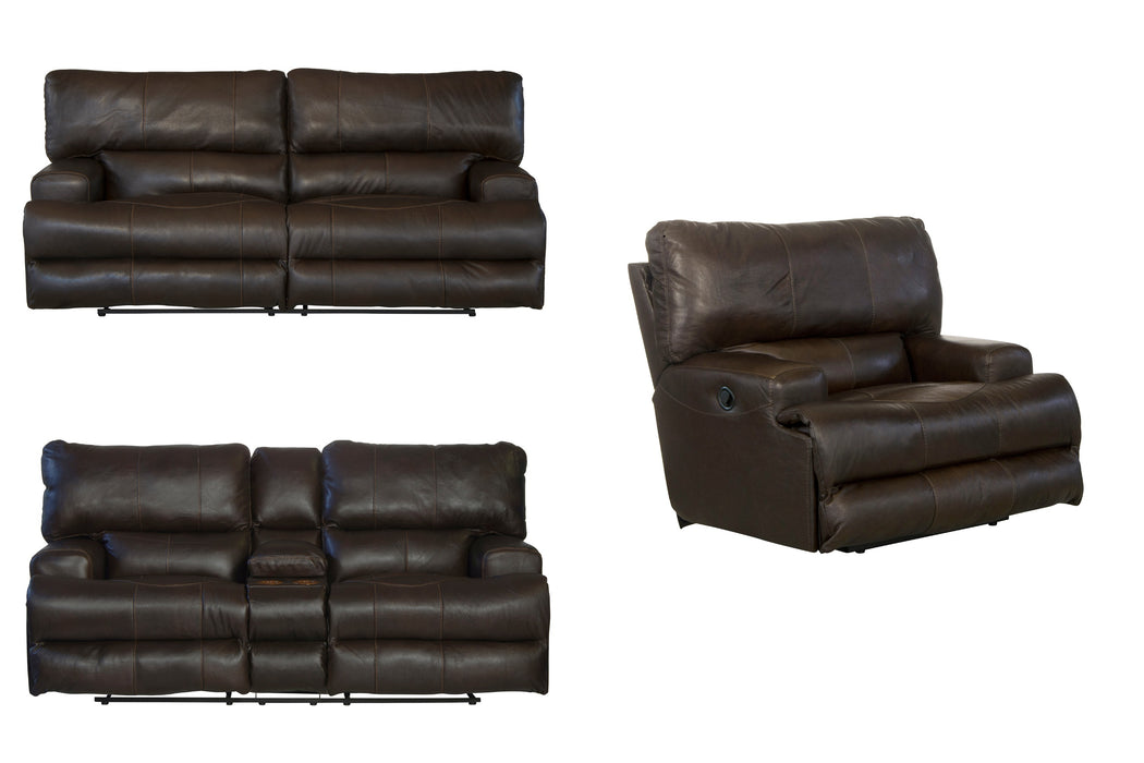 Catnapper - Wembley 3 Piece Lay Flat Reclining Living Room Set in Chocolate - 4581-CHO-3SET