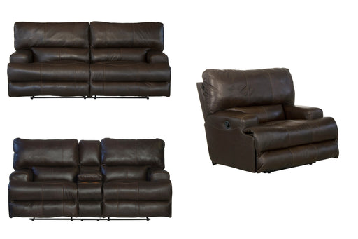 Catnapper - Wembley 3 Piece Lay Flat Reclining Living Room Set in Chocolate - 4581-CHO-3SET - GreatFurnitureDeal