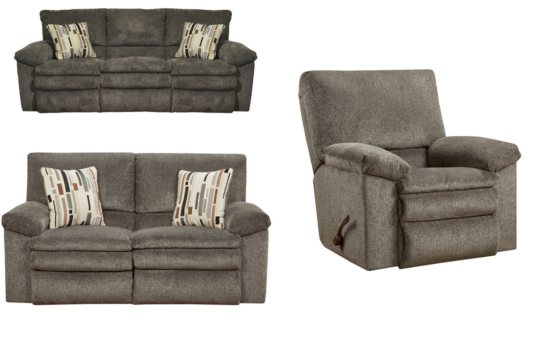 Catnapper - Tosh 3 Piece Power Reclining Living Room Set in Pewter - 61271-61272-612704-PEWTER