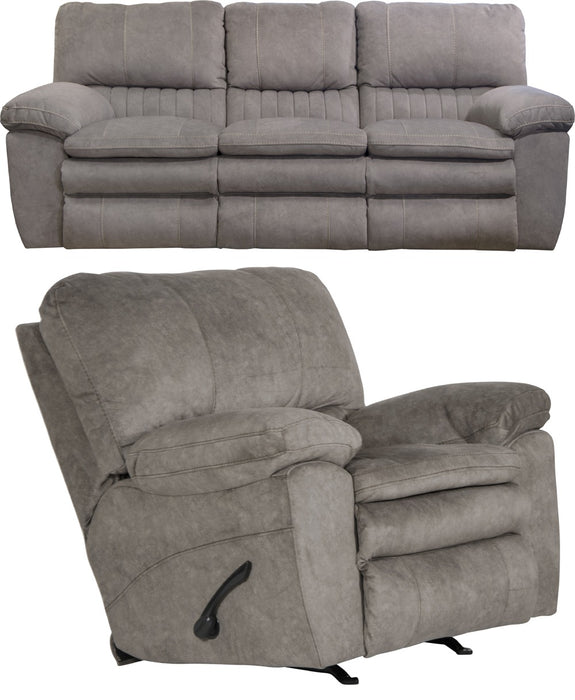 Catnapper - Reyes 2 Piece Reclining Sofa Set in Graphite - 2401-24002-Graphite - GreatFurnitureDeal