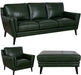 Mariano Italian Leather Furniture - Lauren 3 PC Living Room Set in Bottle Green - LAUREN-BOTTLE GREEN-SCO - GreatFurnitureDeal