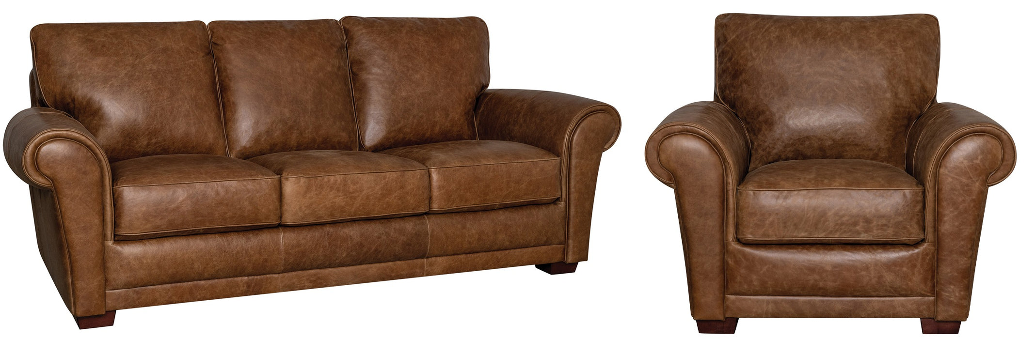 Mariano Italian Leather Furniture - Mark 2 PC Sofa Set in Cinnamon - Mark-CINNAMON-SC - GreatFurnitureDeal