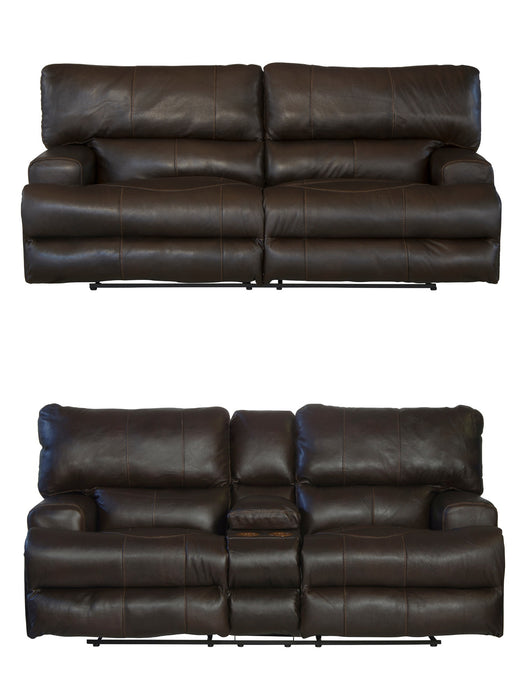 Catnapper - Wembley 2 Piece Lay Flat Reclining Sofa Set in Chocolate - 4581-CHO-2SET
