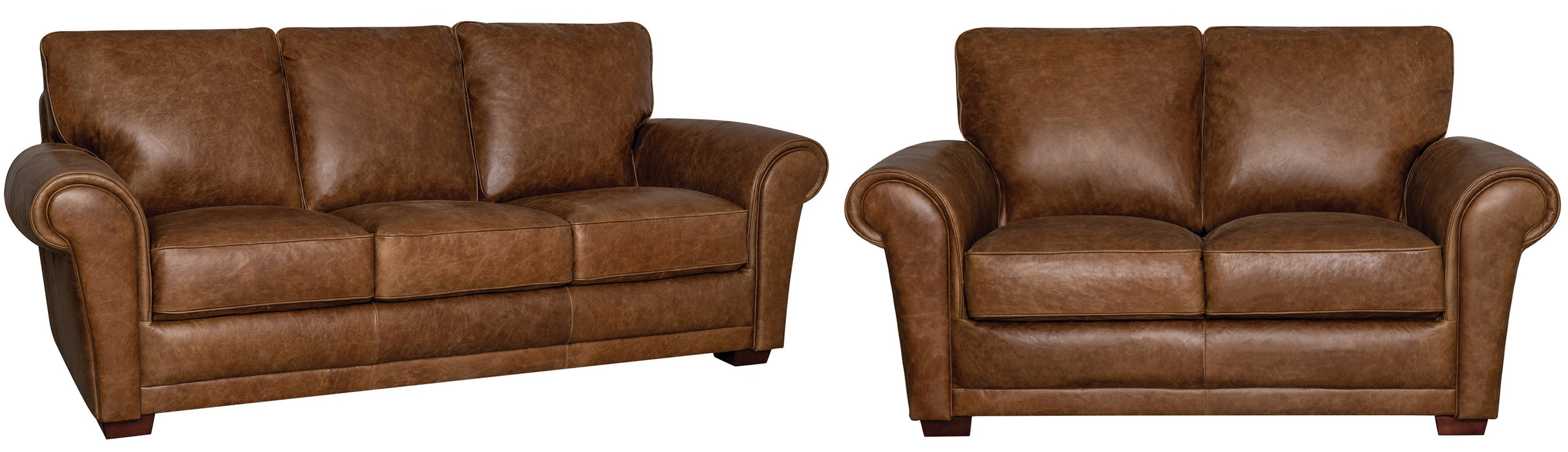 Mariano Italian Leather Furniture - Mark 2 PC Sofa Set in Cinnamon - Mark-CINNAMON-SL - GreatFurnitureDeal