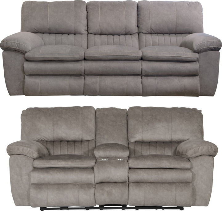 Catnapper - Reyes 2 Piece Reclining Sofa Set in Graphite - 2401-2409-Graphite