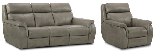 Mariano Italian Leather Furniture - Carly 2 PC Sofa Set in Treasure Cement - CARLY-SC - GreatFurnitureDeal