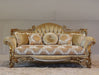European Furniture - Alexsandra Luxury Sofa in Golden Brown -Antique Silver - 43553-S - GreatFurnitureDeal
