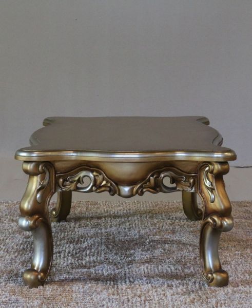 European Furniture - Alexsandra Luxury Coffee Table in Golden Brown - Antique Silver - 43553-CT - GreatFurnitureDeal